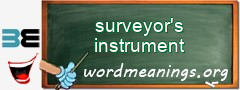 WordMeaning blackboard for surveyor's instrument